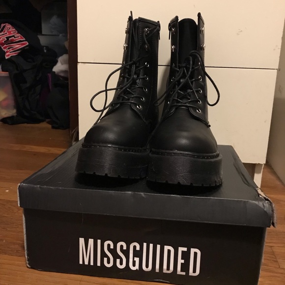 Missguided Black Chunky Boots | Poshmark